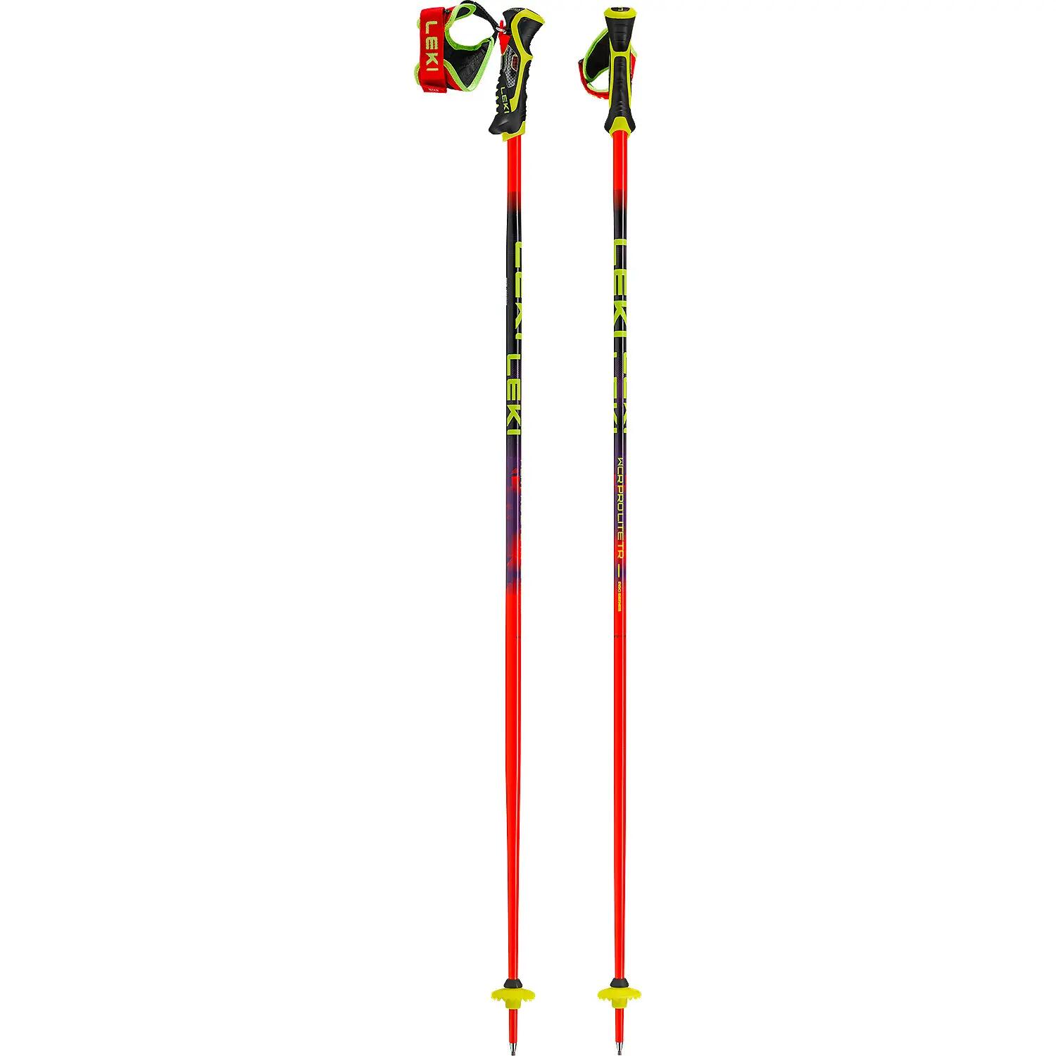 Leki WCR Pro Lite SL TR Slalom Ski Poles Red-Violet-Yellow 9/15