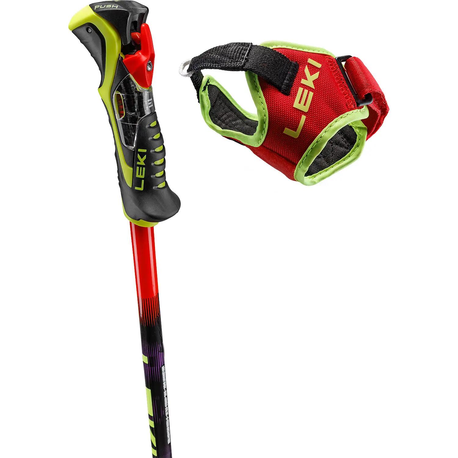 Leki WCR Pro Lite SL TR Slalom Ski Poles Red-Violet-Yellow 10/15