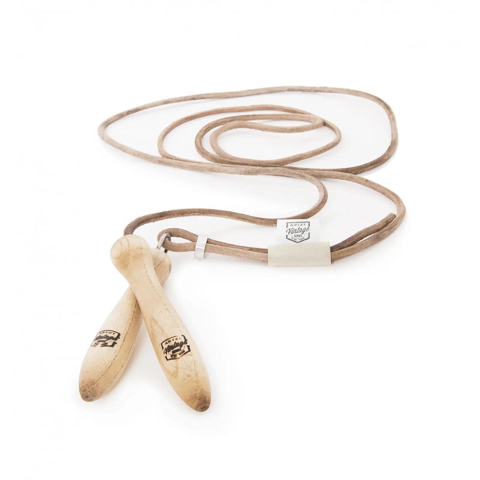 Springtouw - Cardiotraining - ARTZT Vintage Series - verstelbaar, leer en hout 2/4
