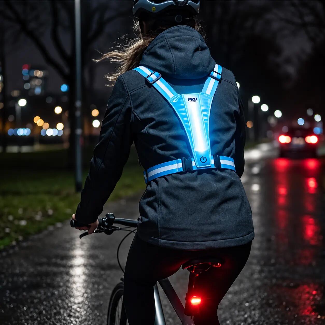 Hardloopvest Met Verlichting Blauw Reflecterende Veiligheidsvest LED 2/6
