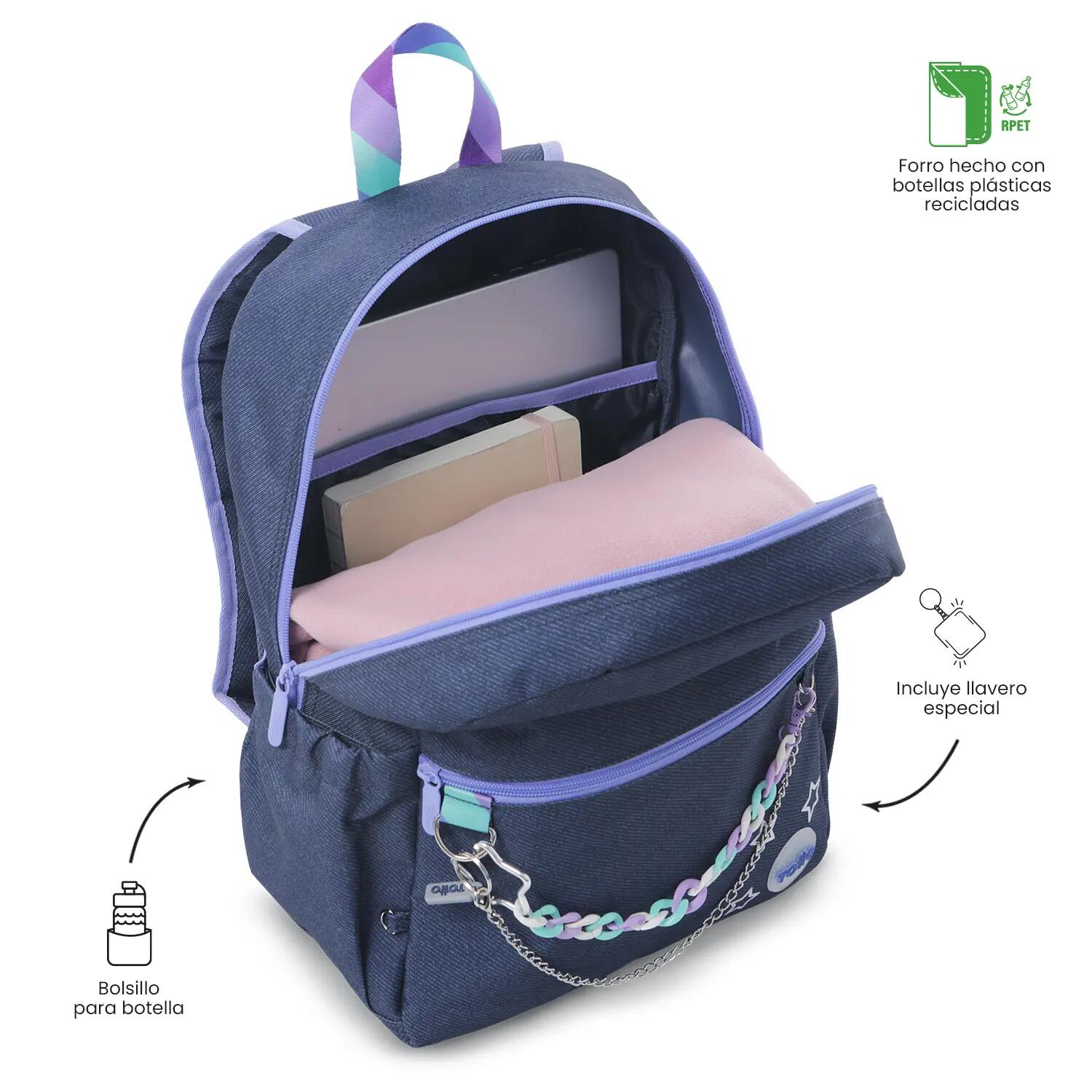 Totto Mochila escolar Sparky M3 Sparky Blue Poliéster 30 x 40 x 14 cm 5/5