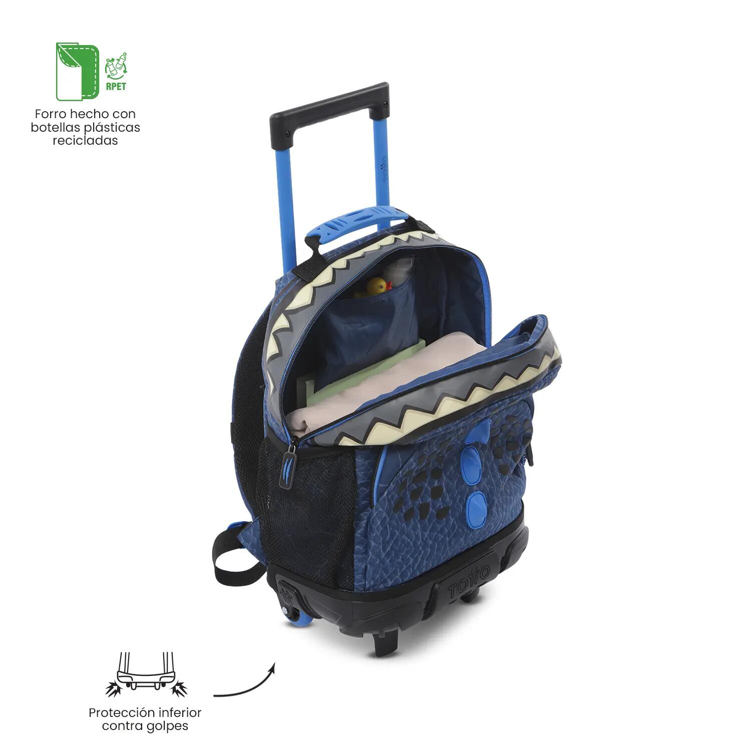Totto Mochila escolar com rodas Dino Blue Dino Blue Poliéster 29 x 42 x 13 cm 5/5