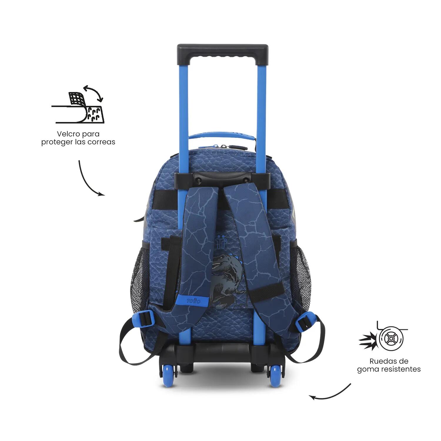 Totto Mochila escolar com rodas Dino Blue Dino Blue Poliéster 29 x 42 x 13 cm 4/5