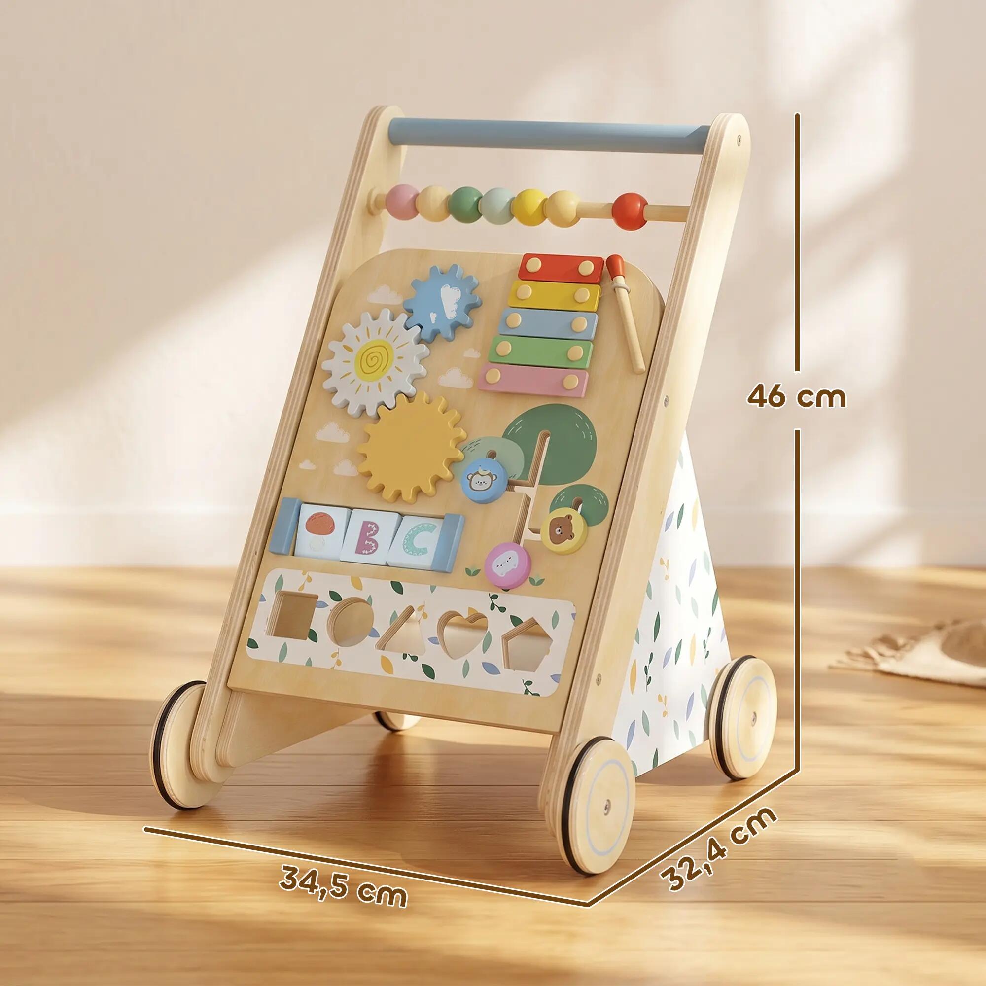 Chariot de marche multi-activités bois - trotteur bois - modèle natural fun 3/5