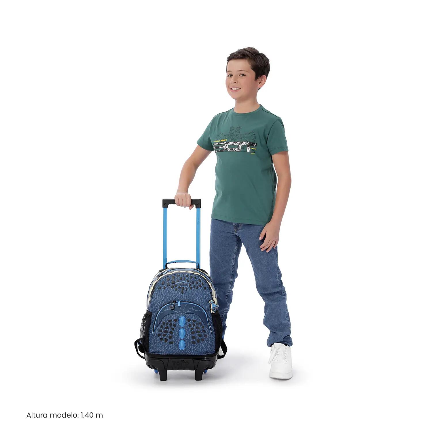 Totto Mochila escolar com rodas Dino Blue Dino Blue Poliéster 29 x 42 x 13 cm 2/5