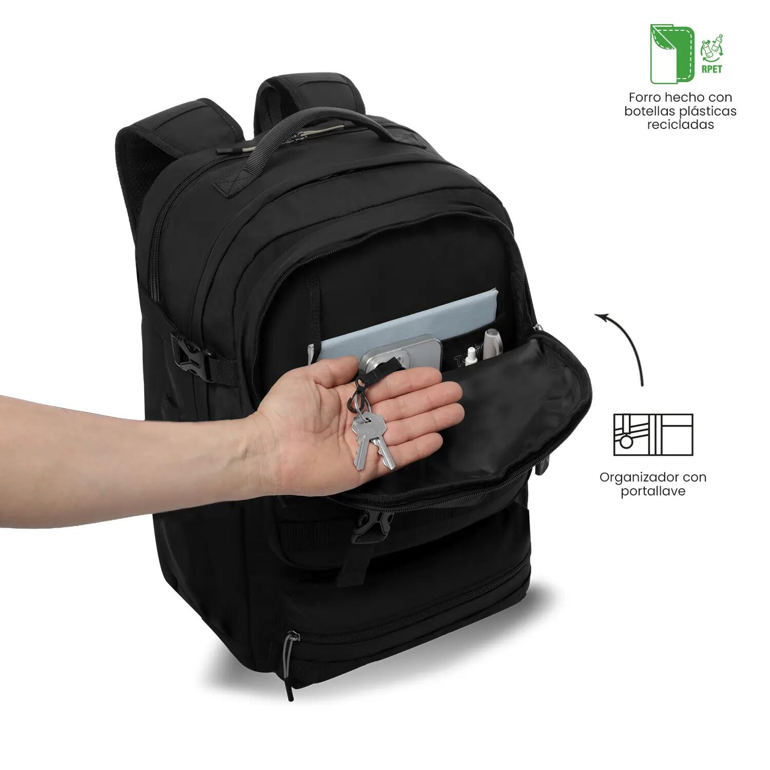 Totto Mochila ejecutiva Spa Black/Dune Poliamida 30 x 45 x 20 cm 5/5