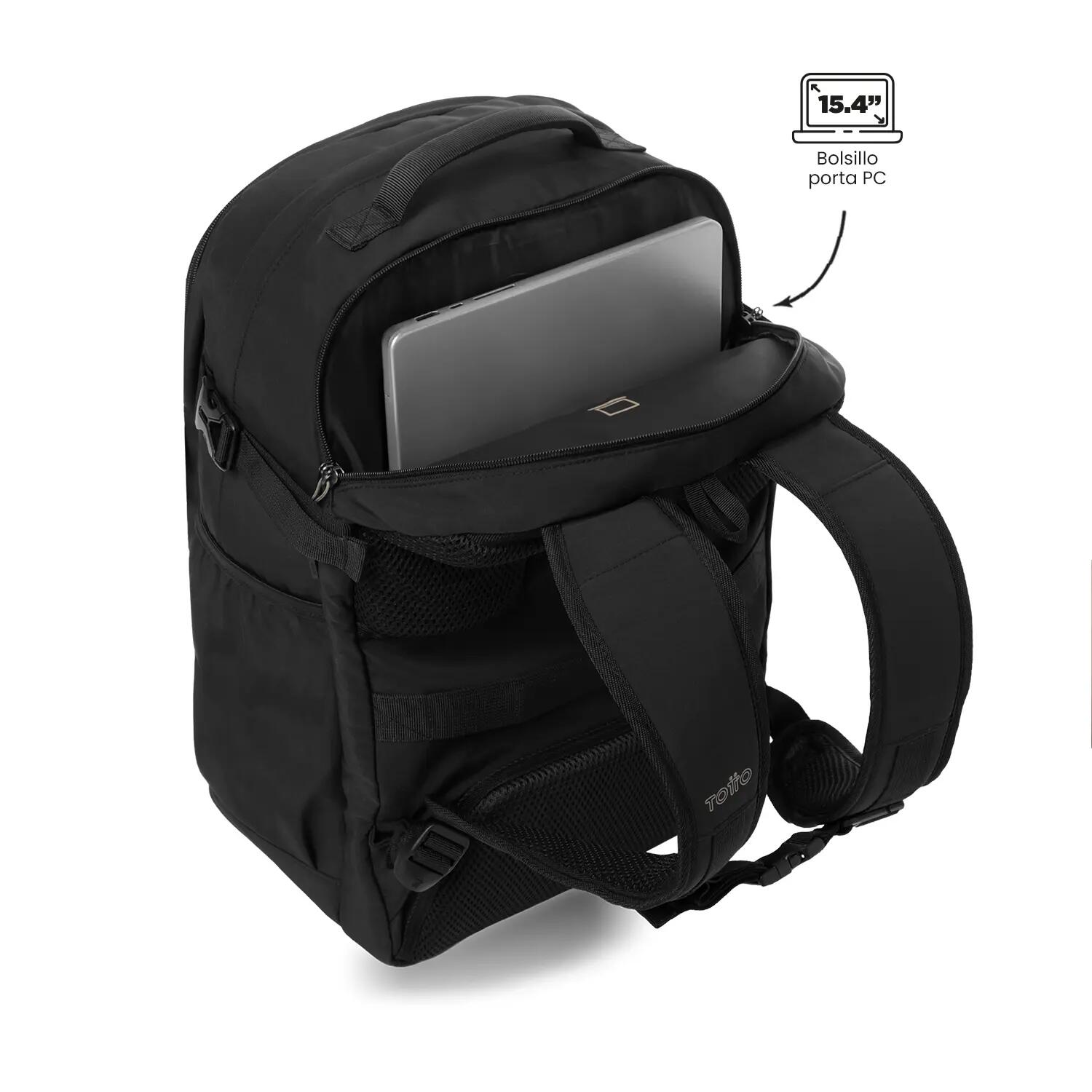 Totto Mochila ejecutiva Spa Black/Dune Poliamida 30 x 45 x 20 cm 4/5