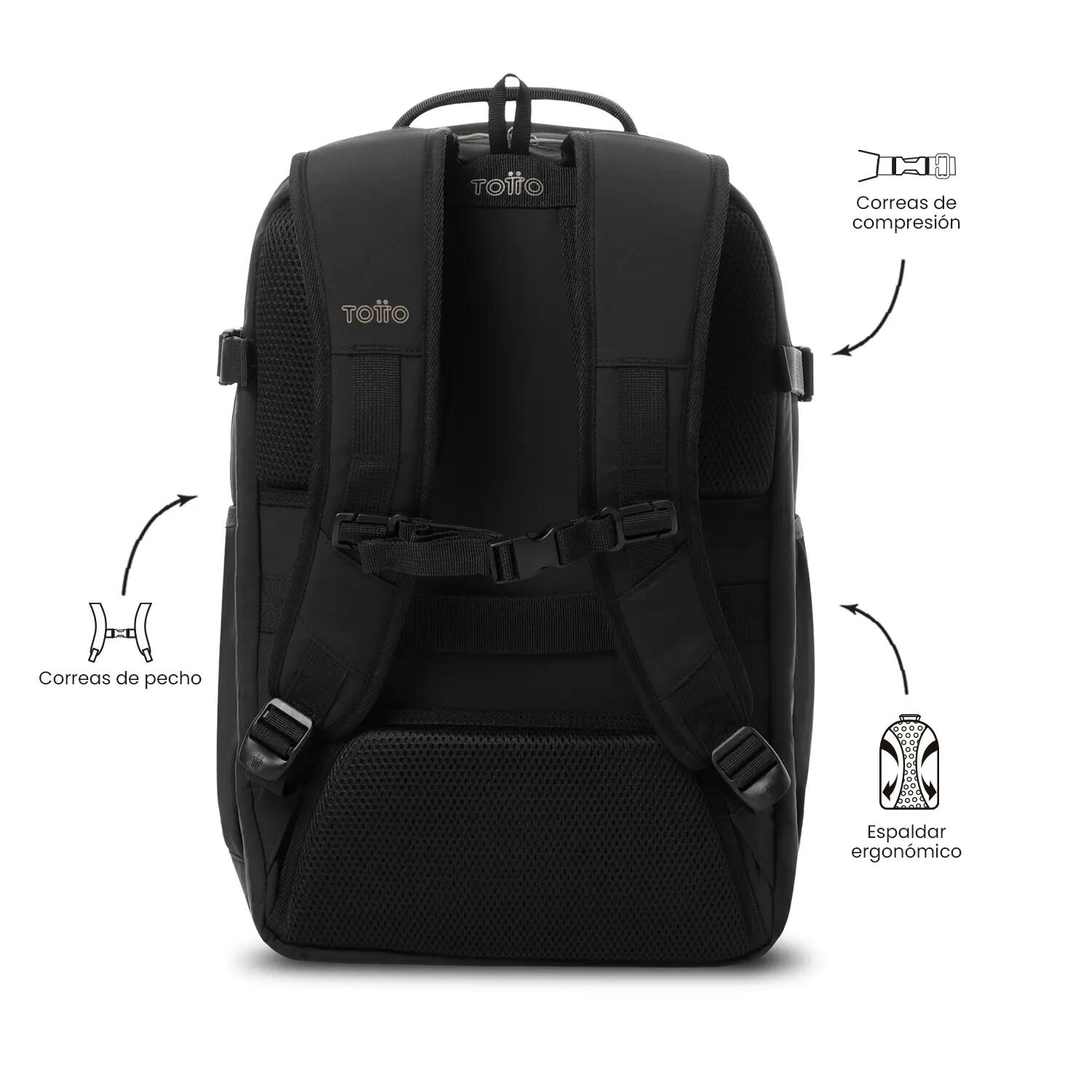 Totto Mochila ejecutiva Spa Black/Dune Poliamida 30 x 45 x 20 cm 3/5