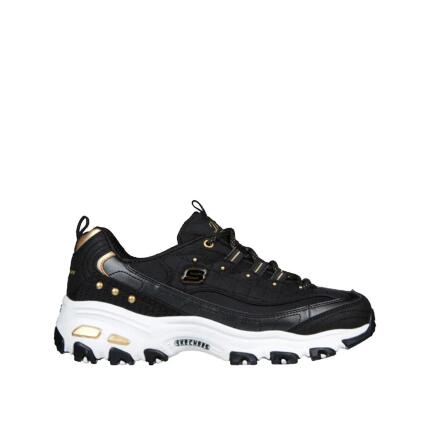 Chaussures Skechers D'Lites Femme Noir/Or
