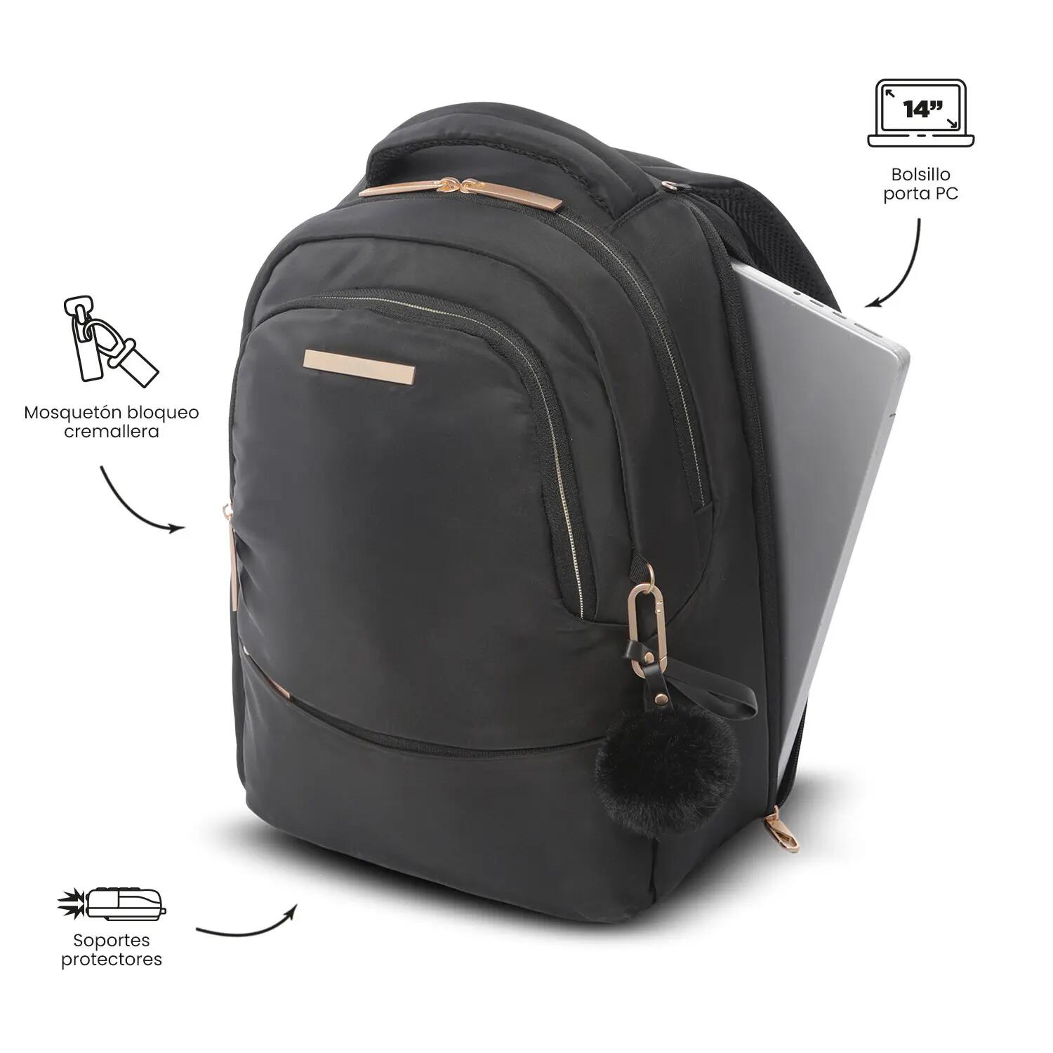 Totto Mochila ejecutiva Adelaide 2 2.0 Black Poliéster 30 x 42 x 15 cm 5/5