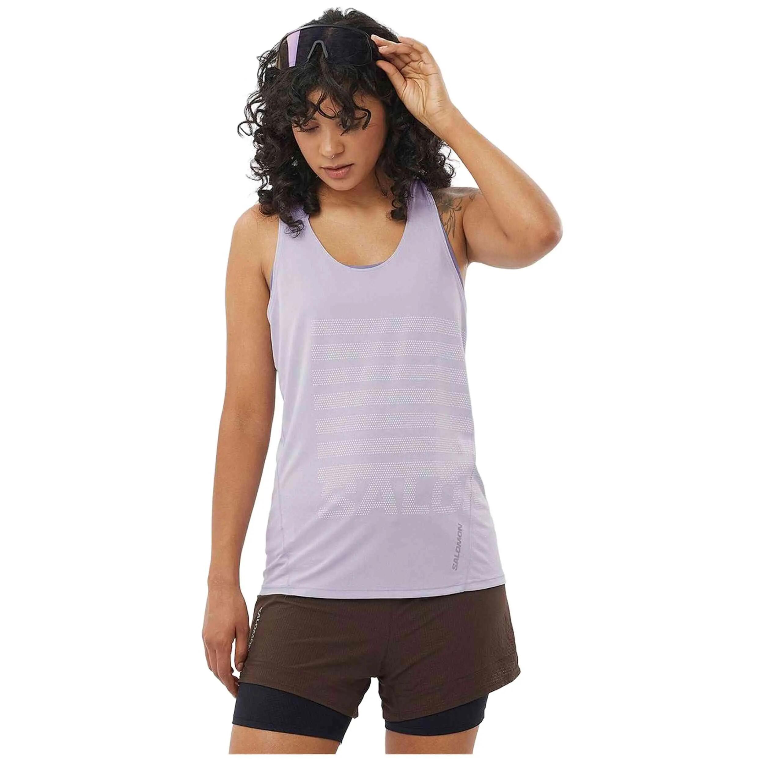 Trägershirt Salomon Modell Sense Aero Singlet GFX für frauen 3/5