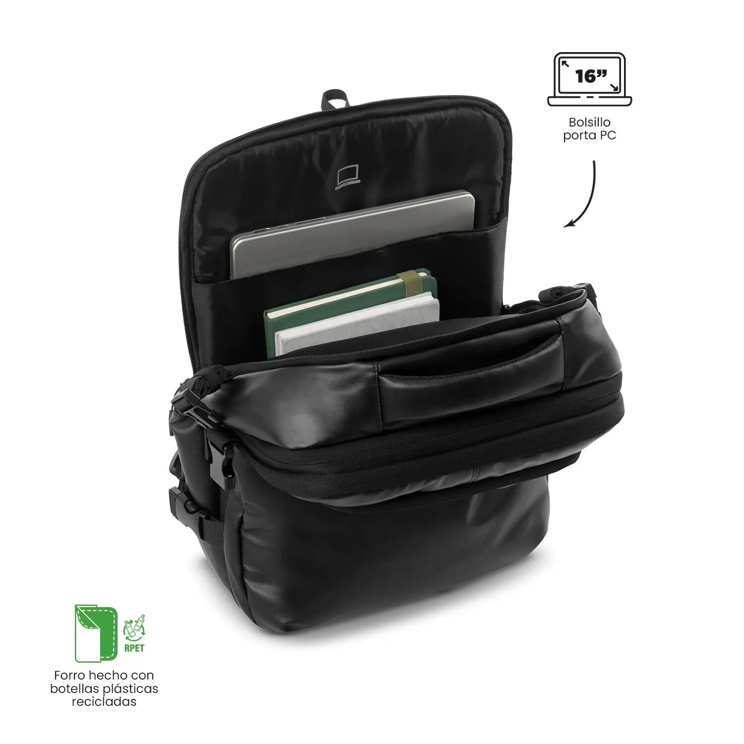 Totto Mochila urbana Grow 2.0 Black Poliéster 29 x 41.5 x 15.5 cm 5/5