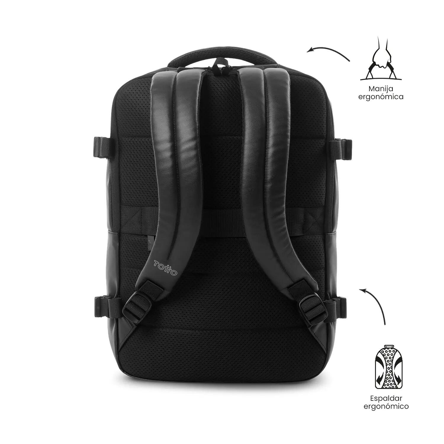 Totto Mochila urbana Grow 2.0 Black Poliéster 29 x 41.5 x 15.5 cm 4/5