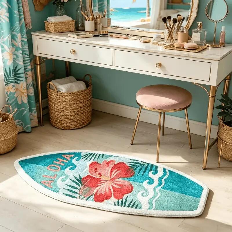 Surfboard Teppich 50 × 160 cm Hibiscus Flower Design 3/3