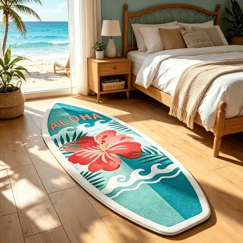 Surfboard Teppich 50 × 160 cm Hibiscus Flower Design 2/3