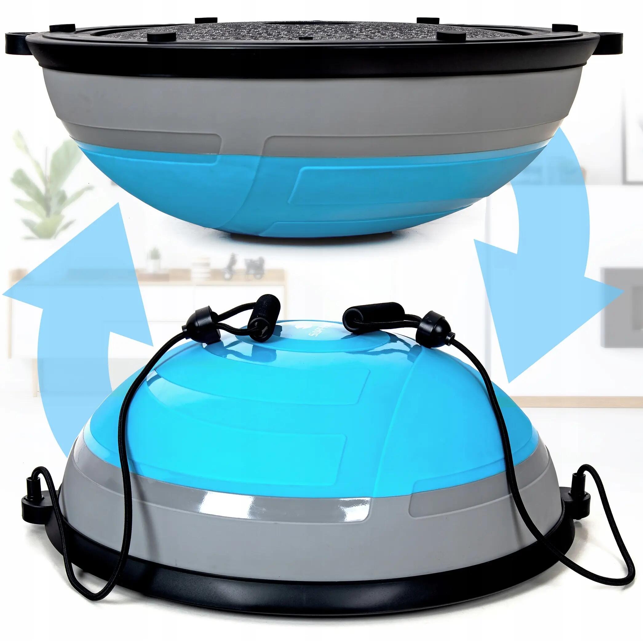Trener równowagi półpiłka do balansowania z linkami i pompką Sapphire SG-066 6/7