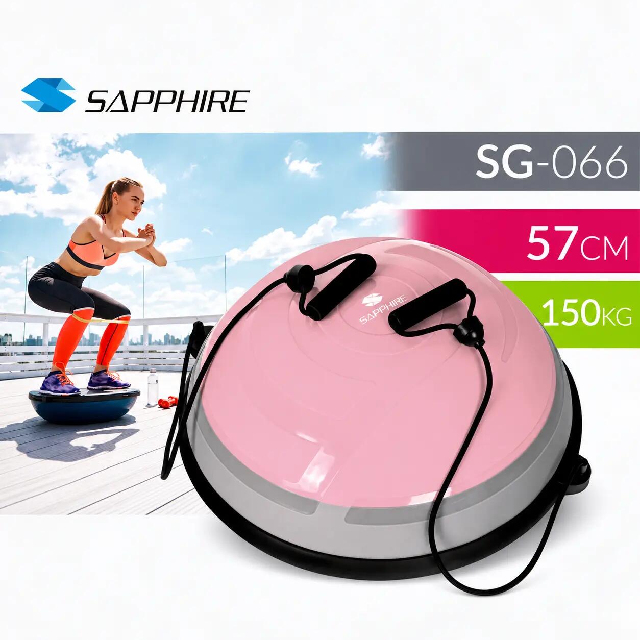 Trener równowagi półpiłka do balansowania z linkami i pompką Sapphire SG-066 2/7