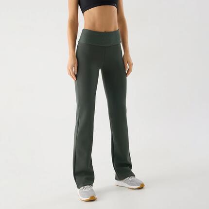 ULTRA TÉRMICO Leggings deportivos afelpado polar acampanados verde botella