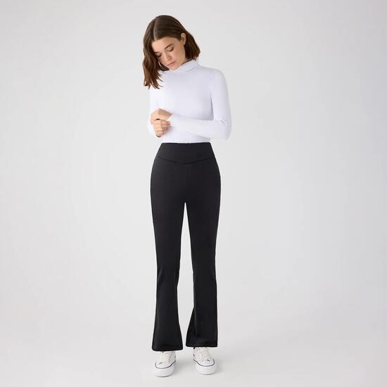 ULTRA TÉRMICO Leggings acampanados efecto pana negros