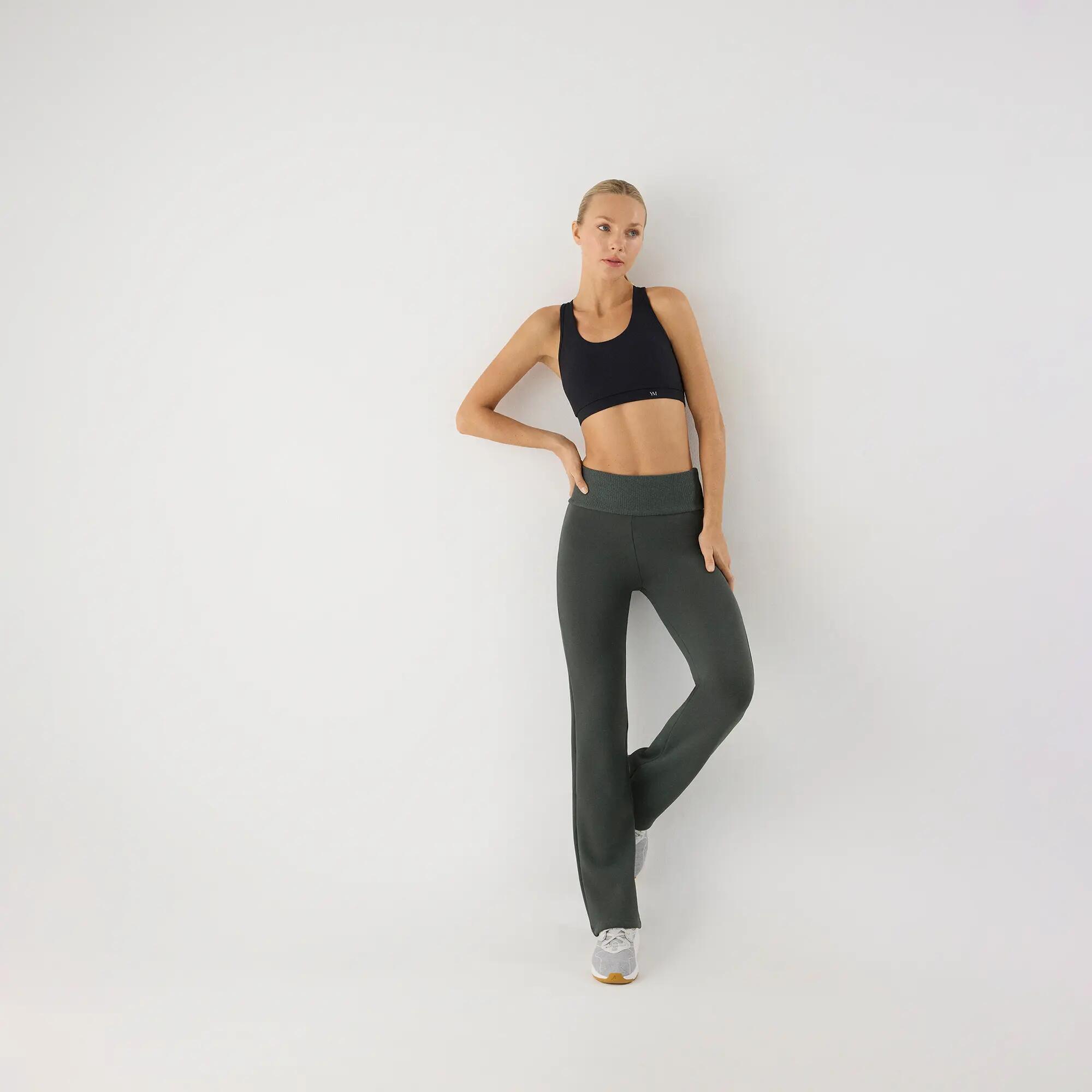ULTRA TÉRMICO Leggings desportivos de mulher verde-garrafa acampanados com inter 5/6