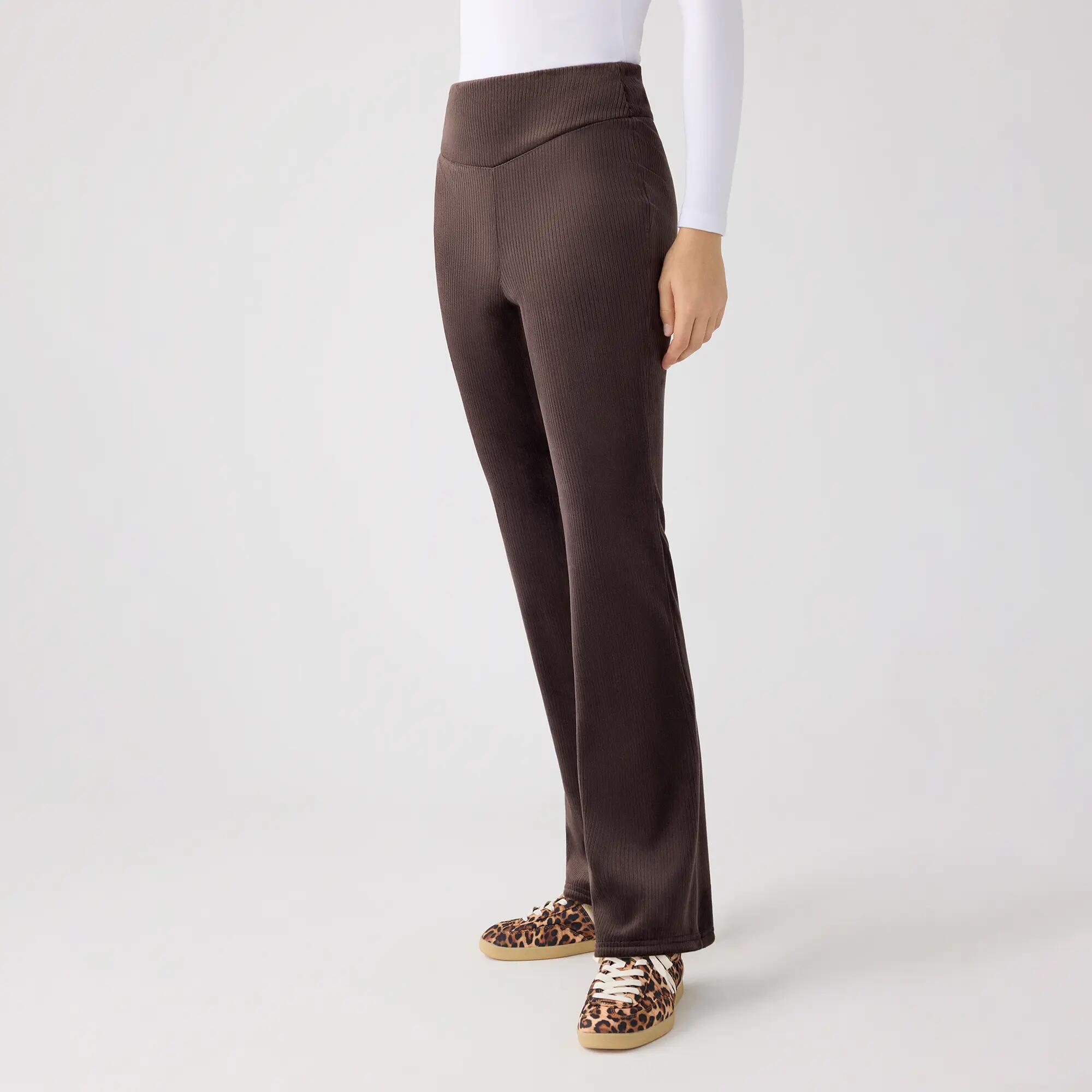 ULTRA TÉRMICO Leggings acampanados efecto pana marrón chocolate 4/5