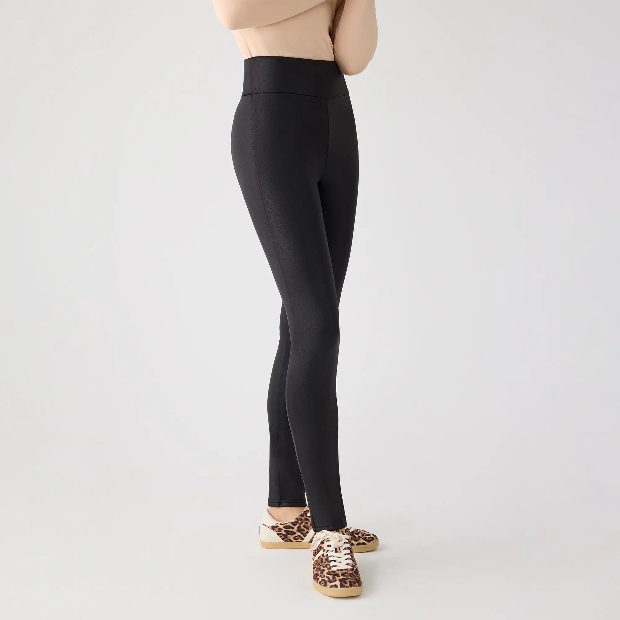TÉRMICO Leggings efecto piel negros 4/5