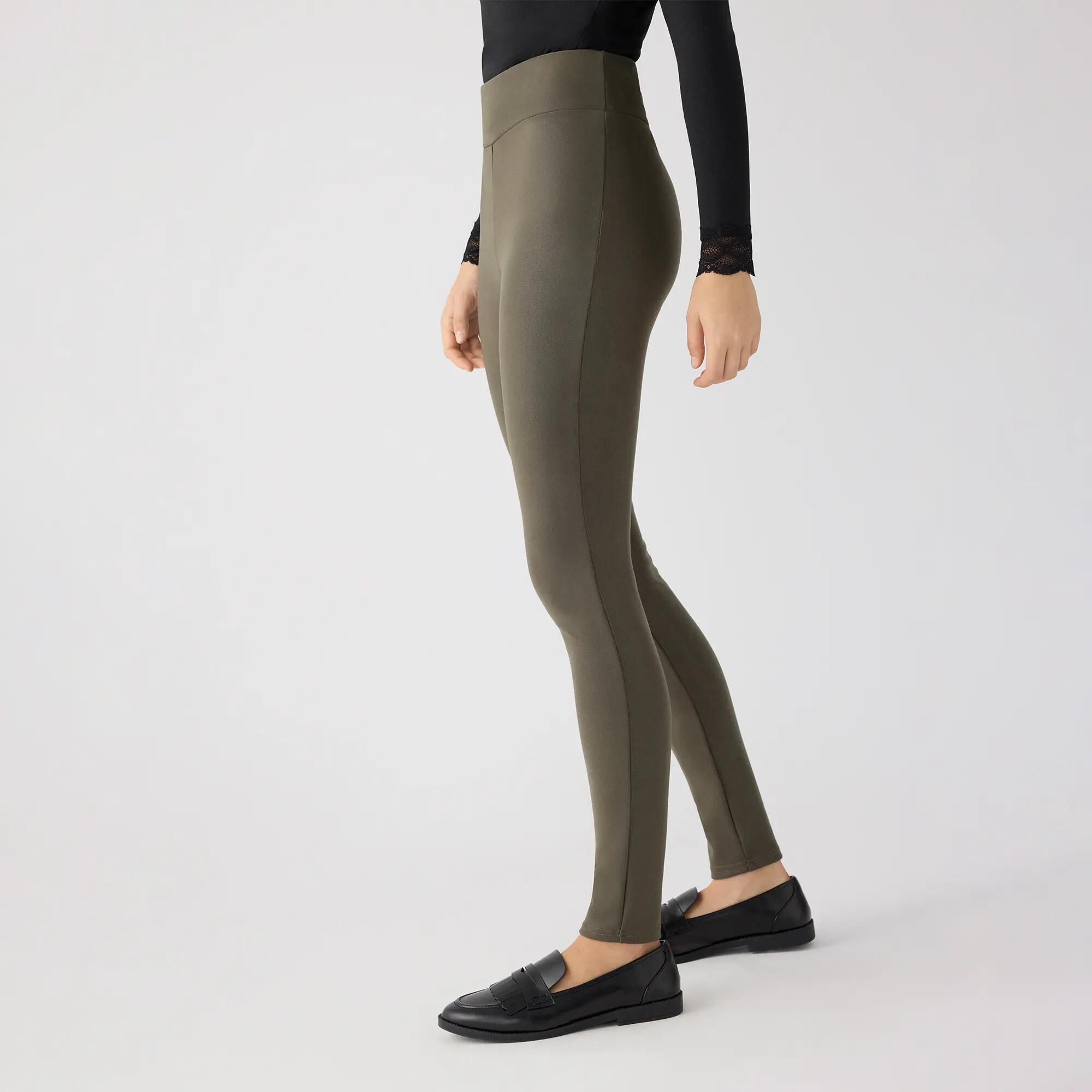 TÉRMICO Leggings efecto piel verde oliva 4/5