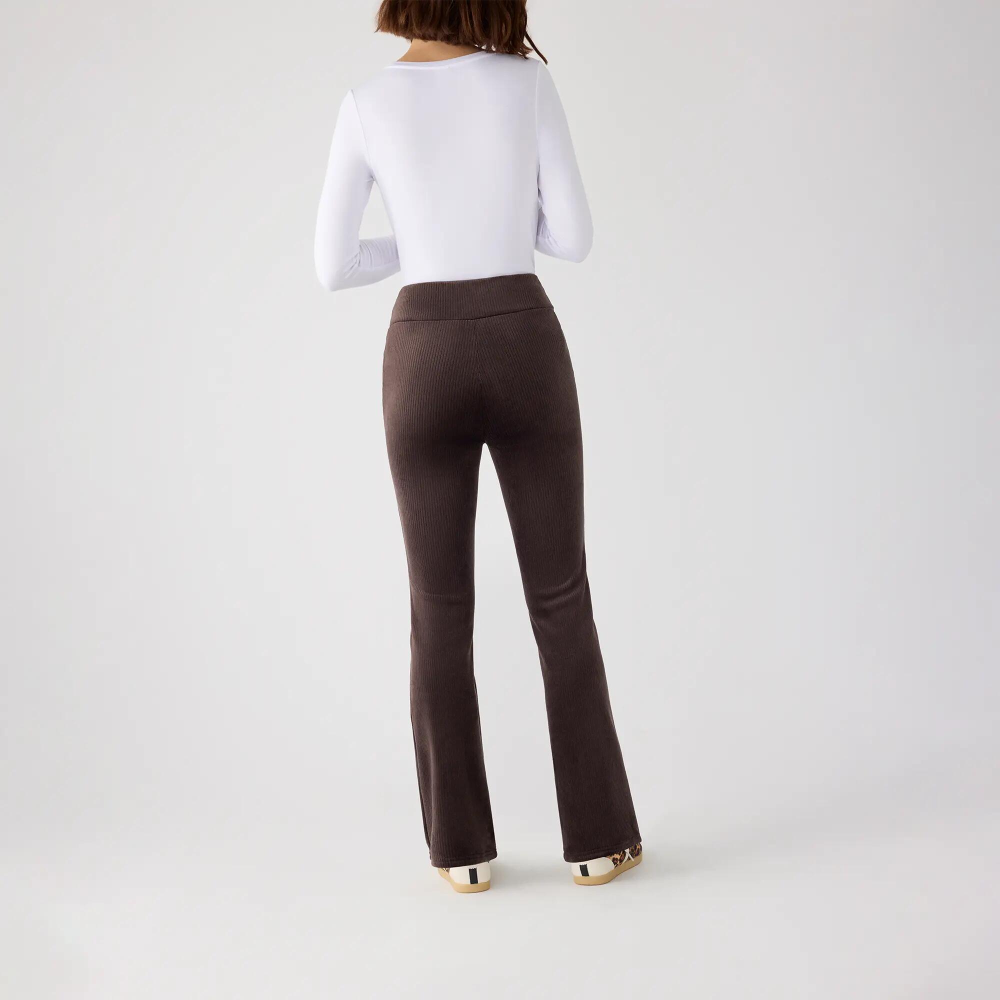 ULTRA TÉRMICO Leggings acampanados efecto pana marrón chocolate 3/5