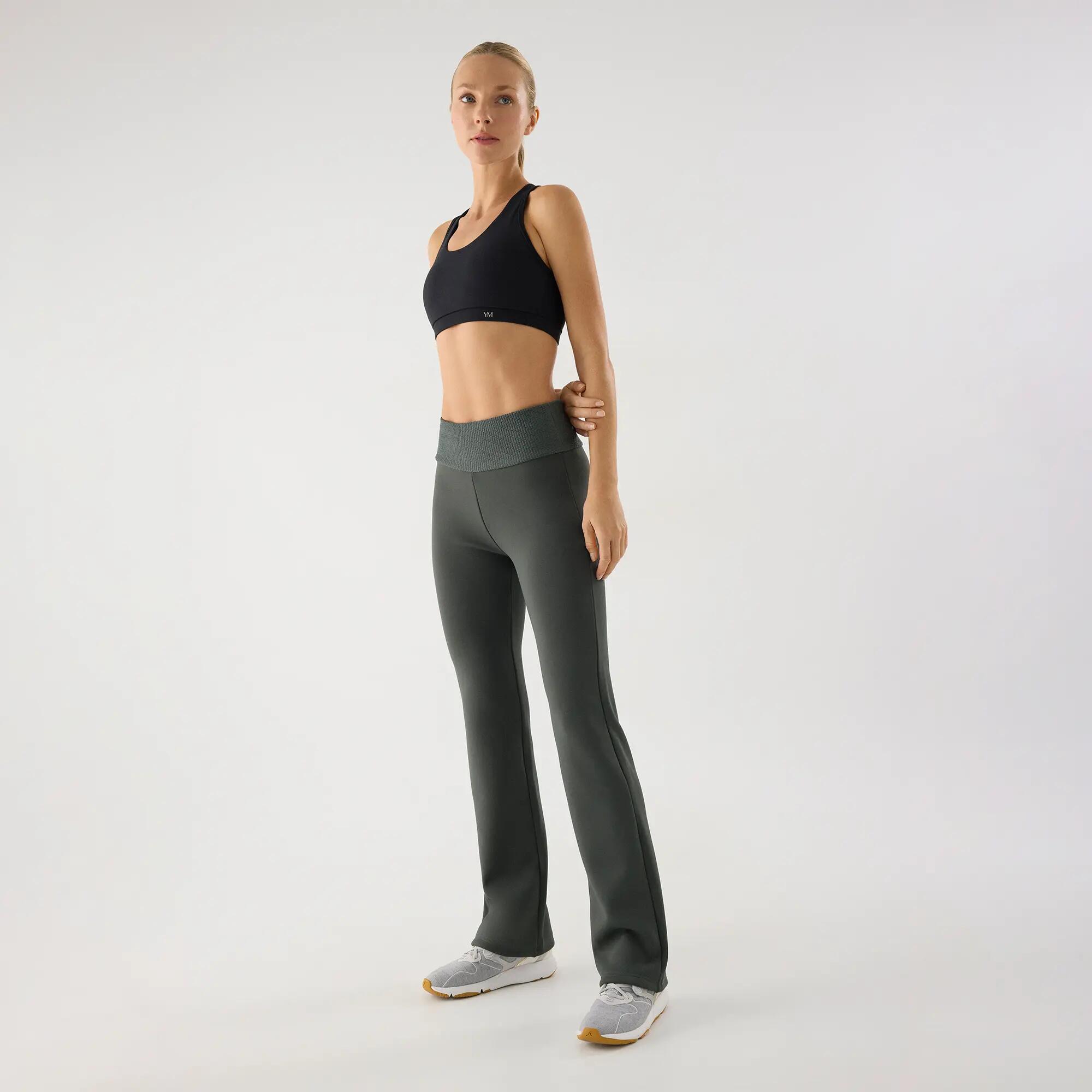 ULTRA TÉRMICO Leggings desportivos de mulher verde-garrafa acampanados com inter 3/6
