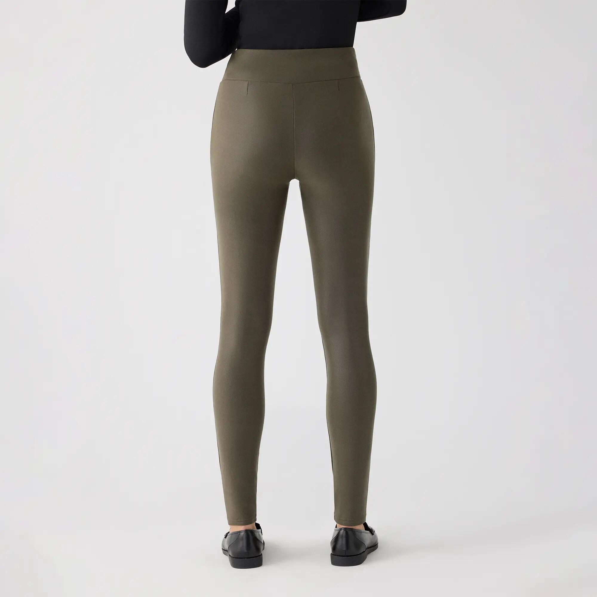 TÉRMICO Leggings efecto piel verde oliva 3/5