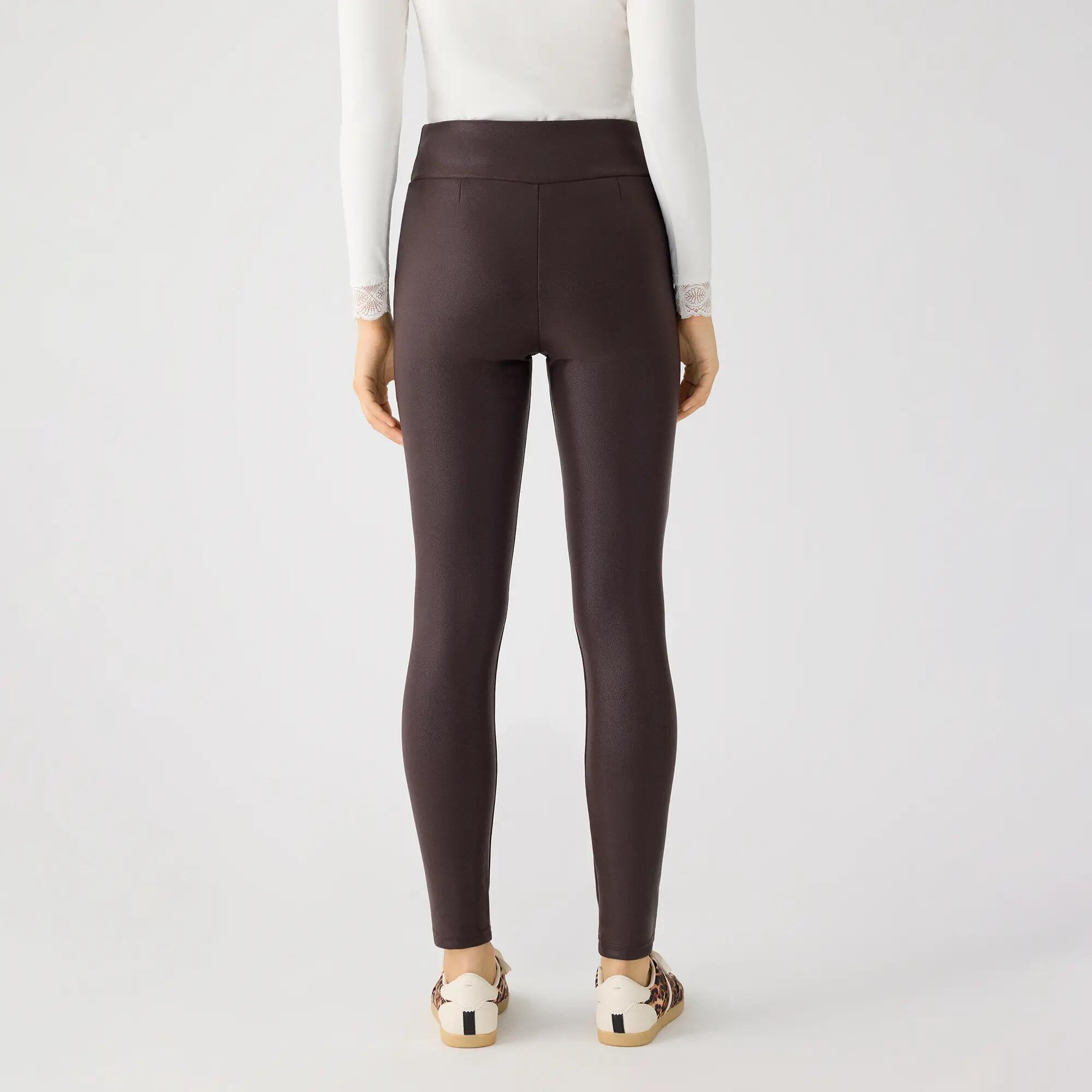 TÉRMICO Leggings efecto piel marrón chocolate 4/6