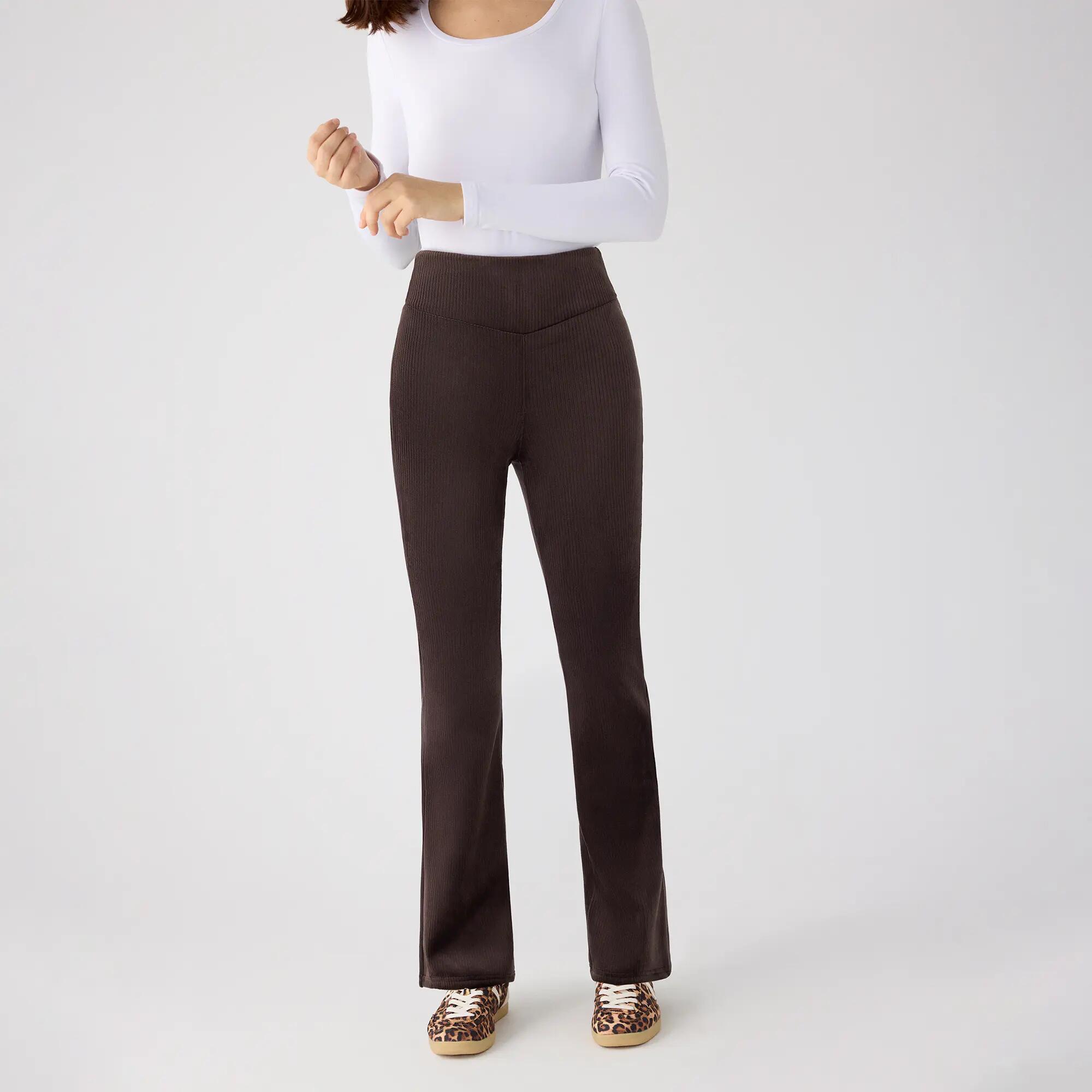 ULTRA TÉRMICO Leggings acampanados efecto pana marrón chocolate 2/5
