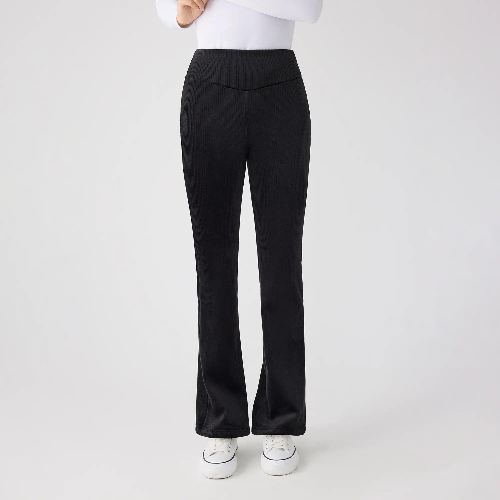 ULTRA TÉRMICO Leggings acampanados efecto pana negros 2/5