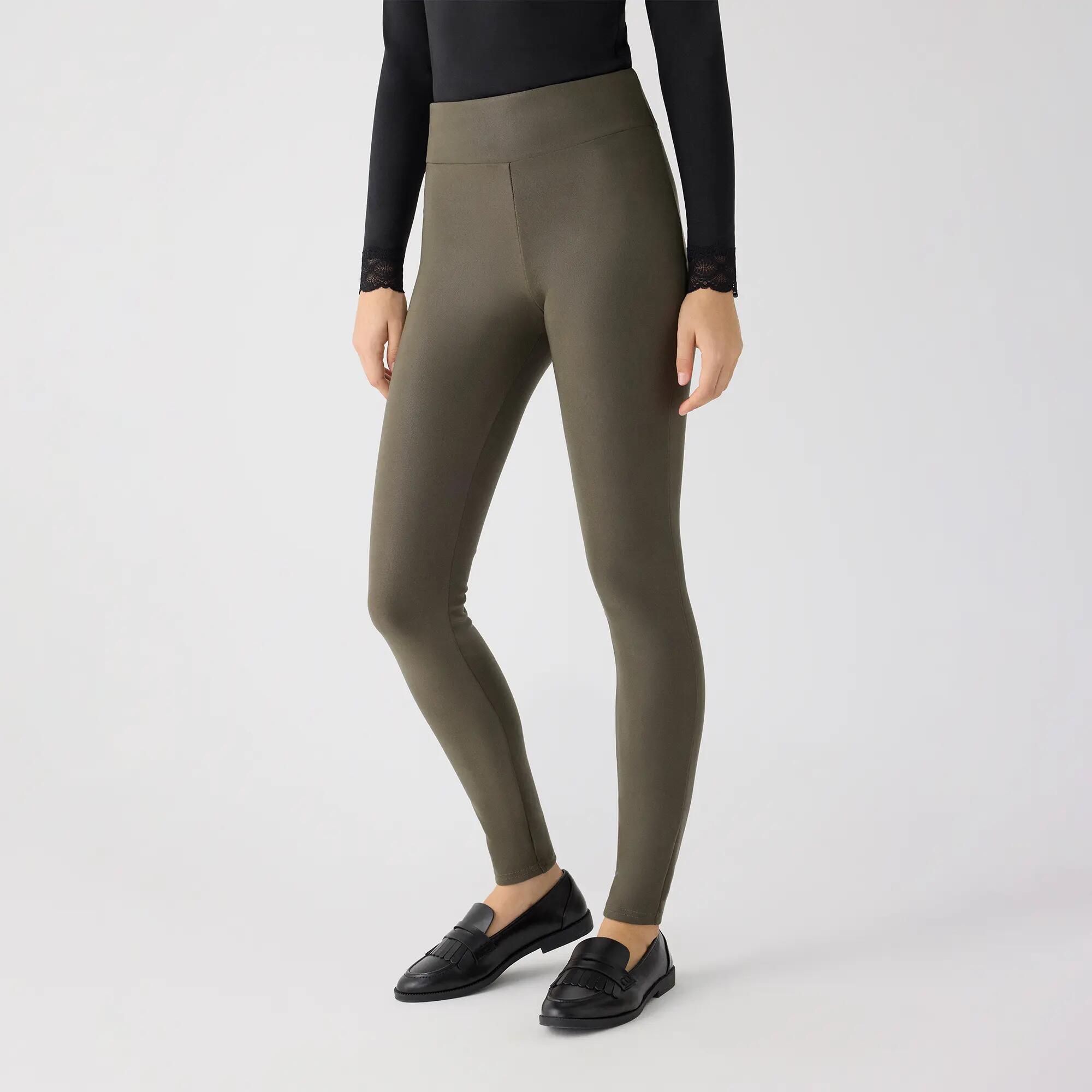 TÉRMICO Leggings efecto piel verde oliva 2/5