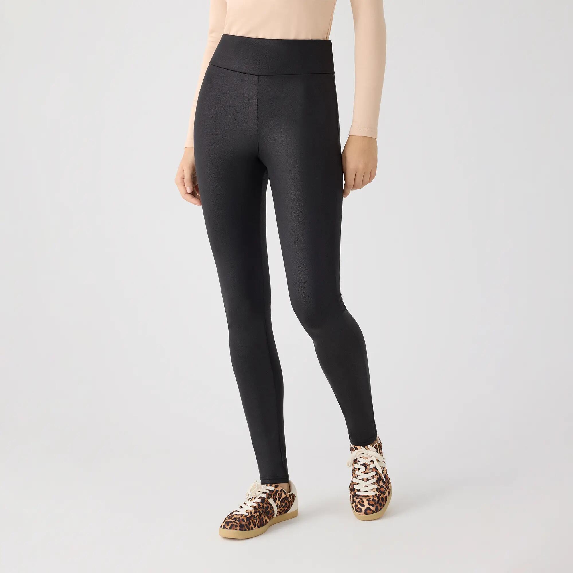 TÉRMICO Leggings efecto piel negros 2/5