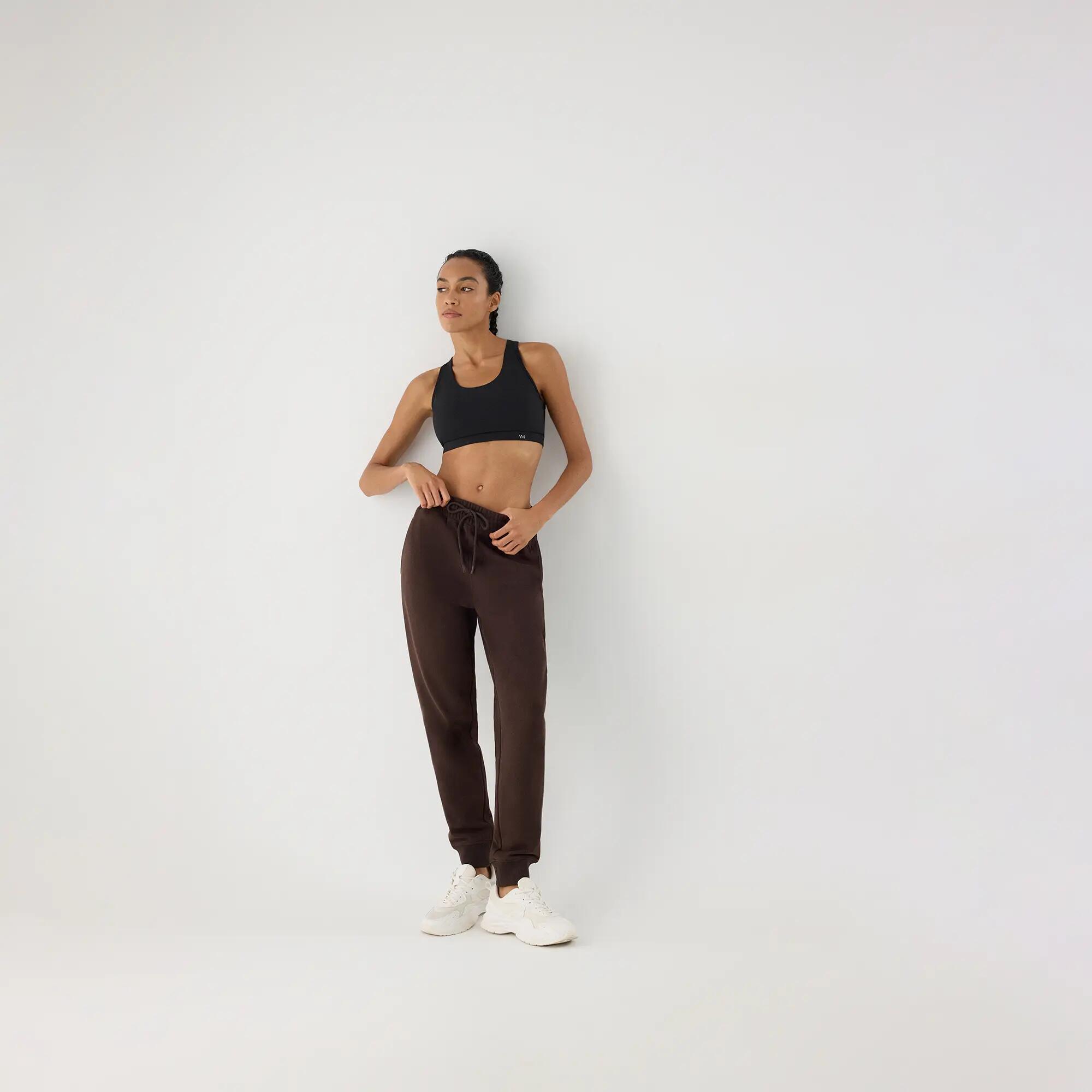 Pantalón deportivo jogger con cintura ajustable marrón 5/6