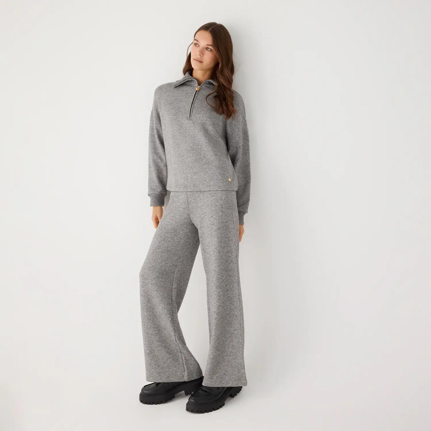 Pull gris chaud à col zippé 6/7
