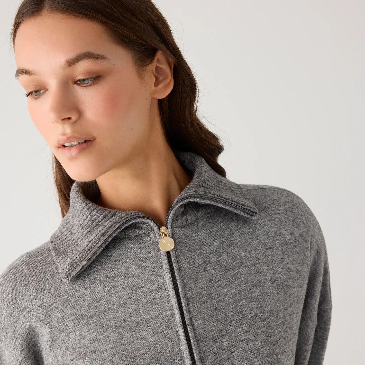 Pull gris chaud à col zippé 5/7