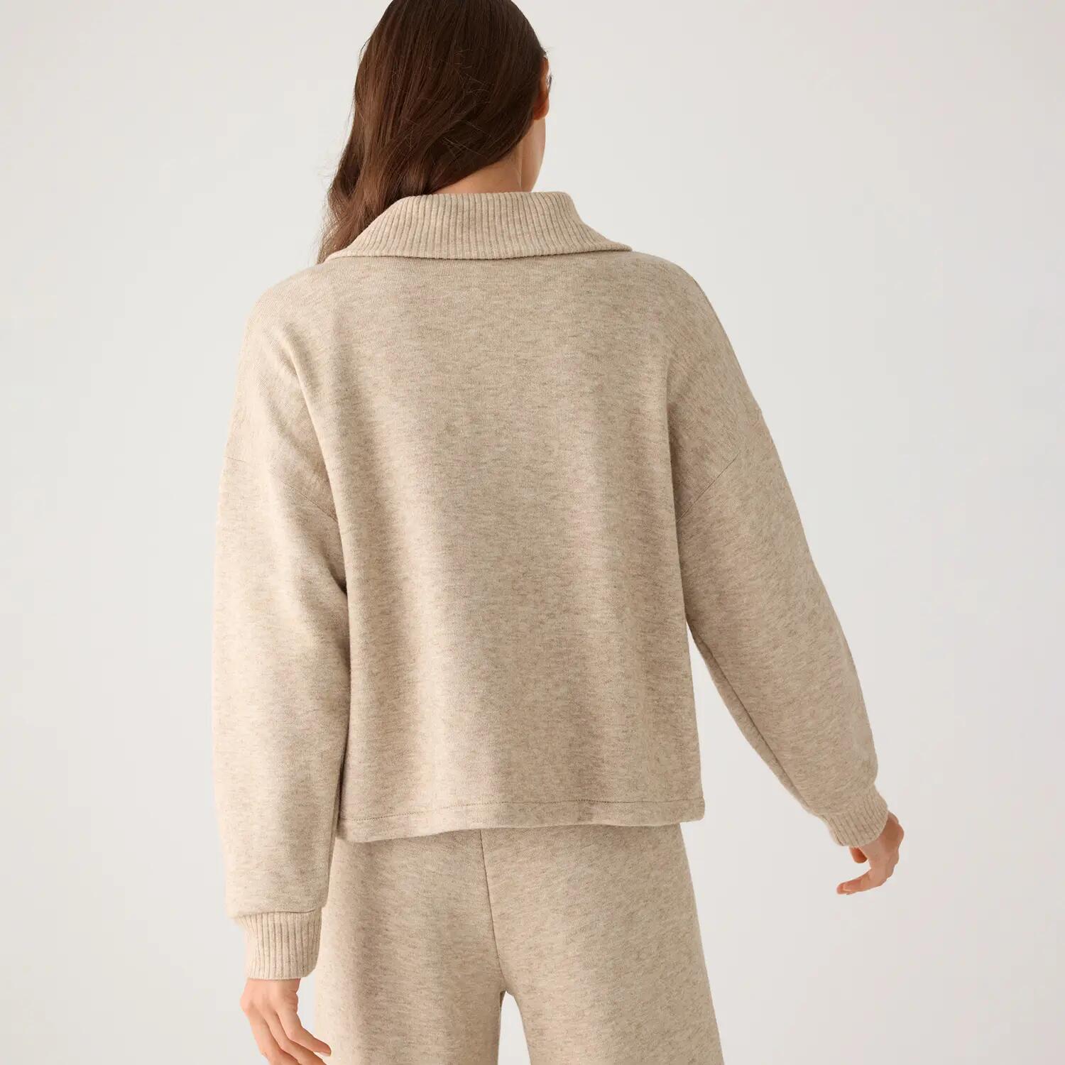 Pull chaud beige à col zippé 5/7