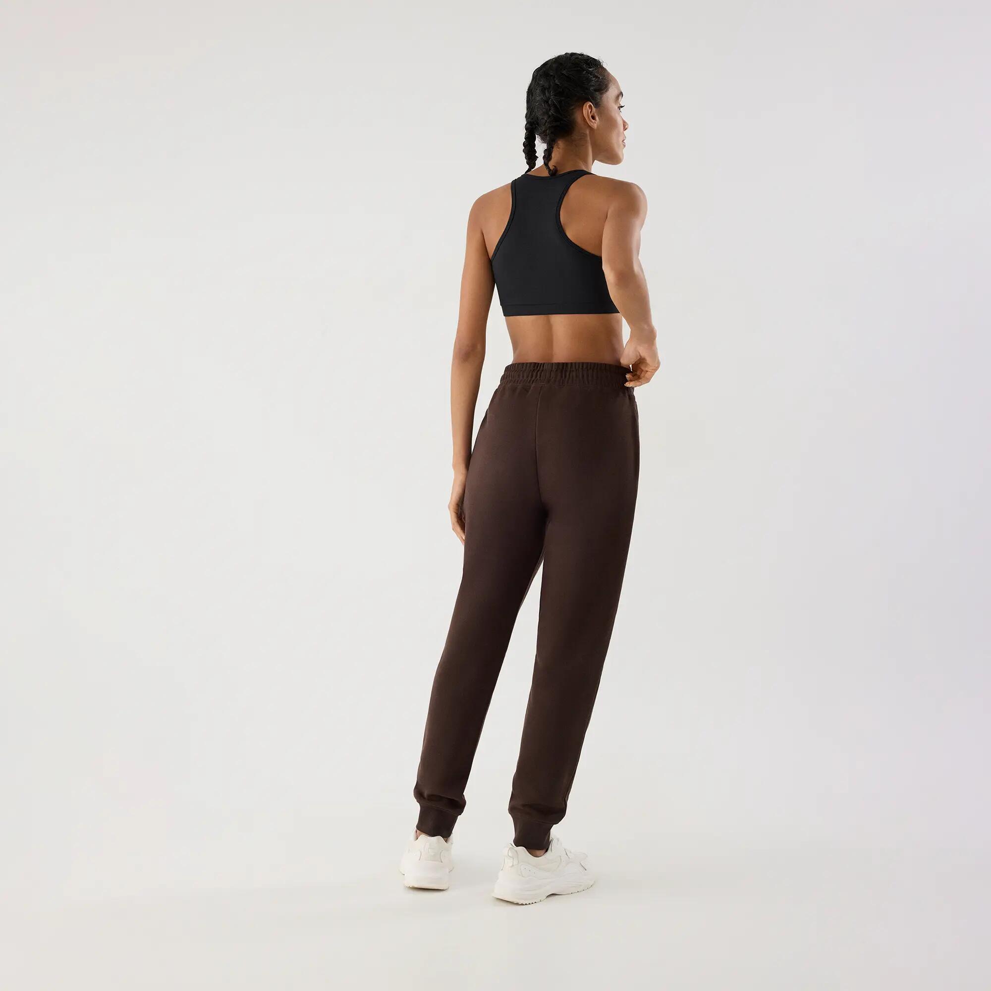 Pantalón deportivo jogger con cintura ajustable marrón 2/6