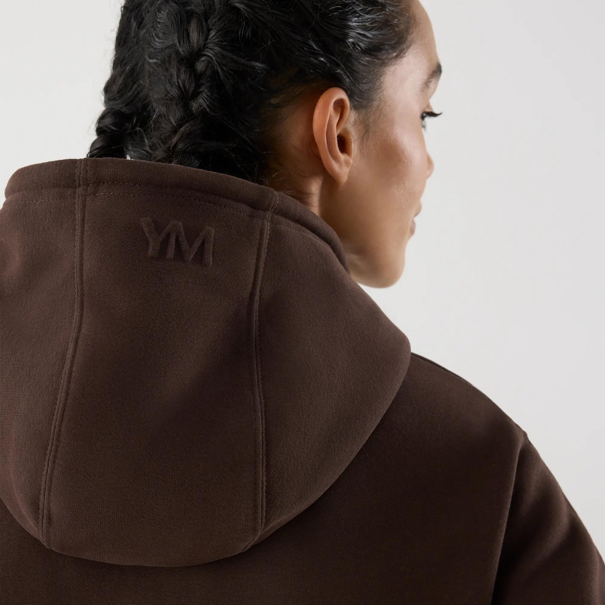 Sudadera deportiva afelpada con capucha marrón 4/7