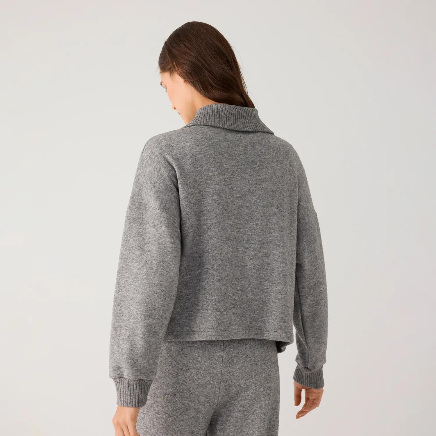 Pull gris chaud à col zippé 4/7