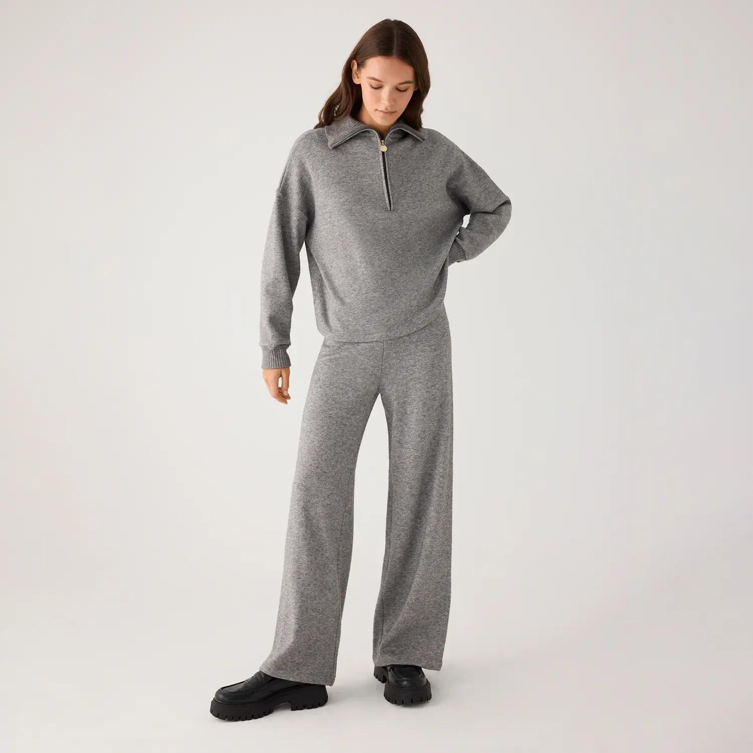 Pull gris chaud à col zippé 2/7