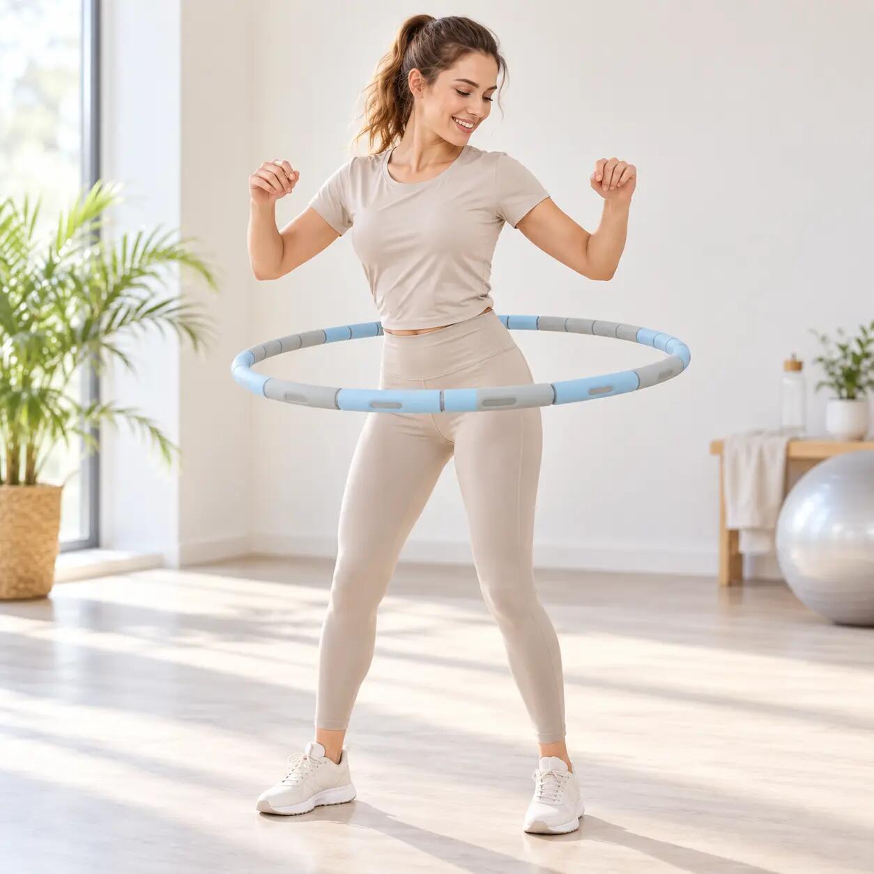 Hula hop składane z obciążeniem i miękką pianką 87 cm 4/7