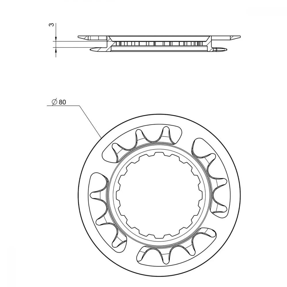 Miranda Kettenschutz-Set für E-Bike inkl. Kettenblatt 15 Zähne - sauberer, pr... 3/3