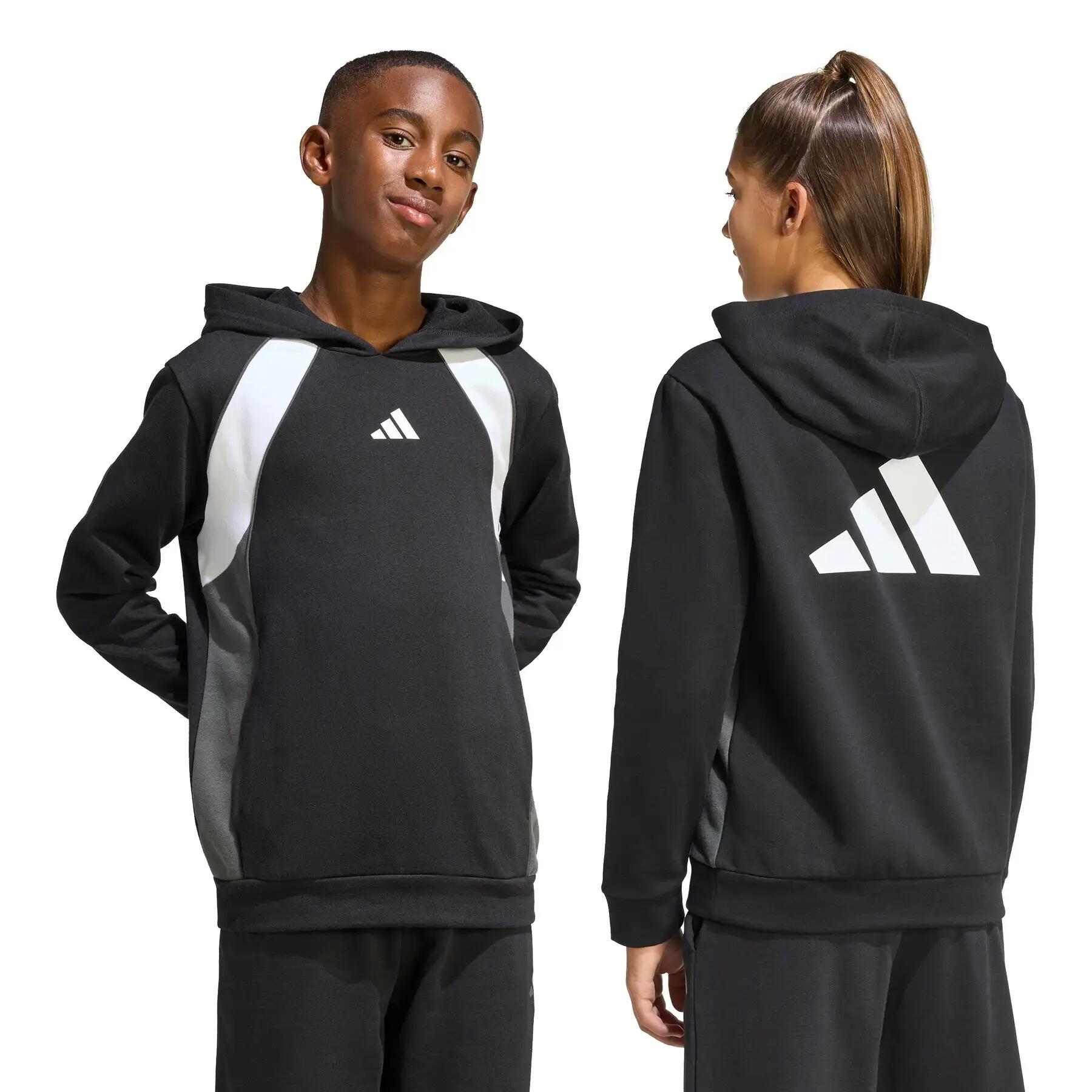 Felpe in pile per bambini Adidas Colorblock nero. 7/7