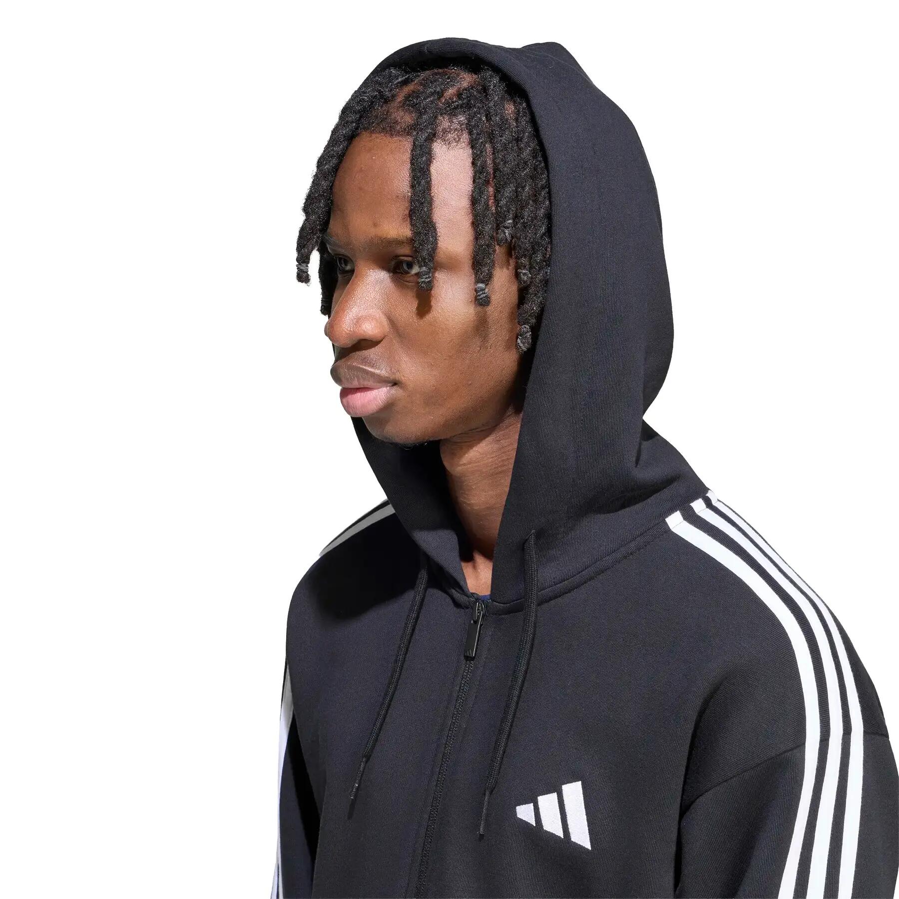 Sweat-shirt à capuche zip intégral French terry 3 bandes Essentials 6/6