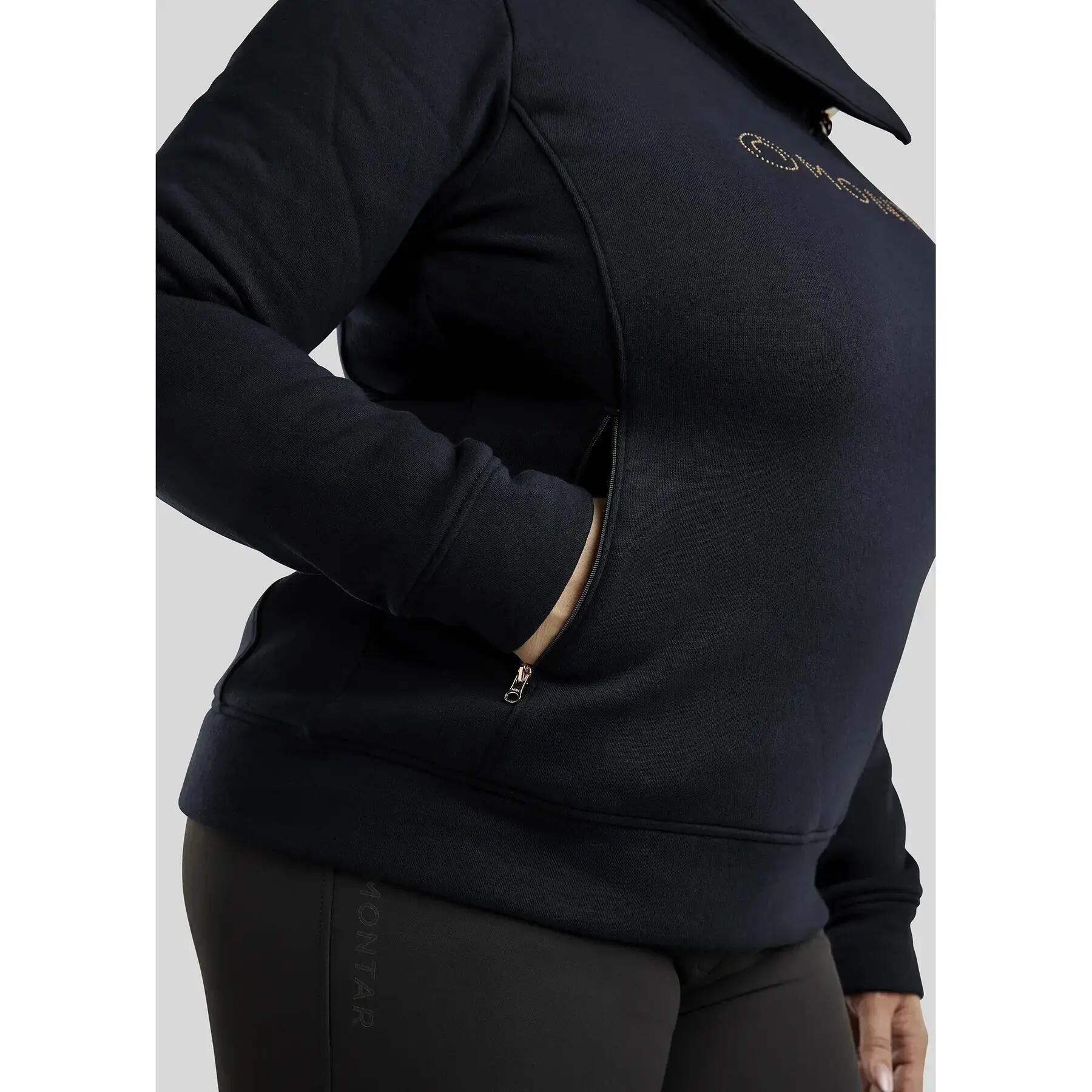 Felpa da equitazione da donna con collo a zip Montar Naja 4/4