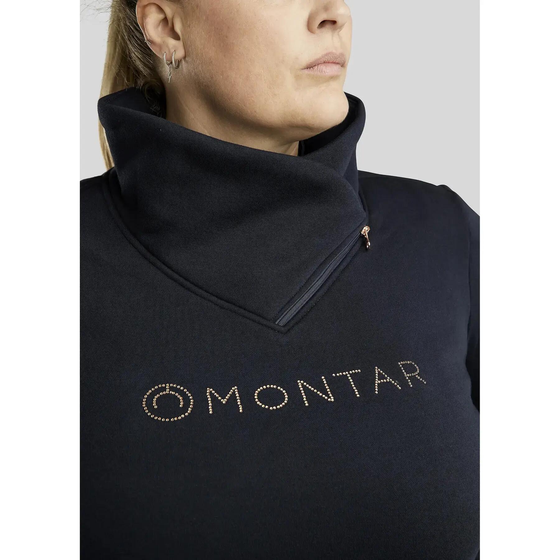 Felpa da equitazione da donna con collo a zip Montar Naja 3/4
