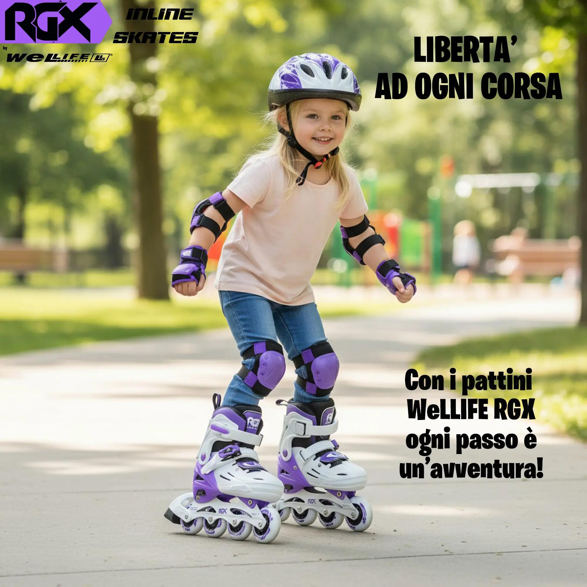 pattini in Linea Bambini Regolabili 4 Misure RGX-SK01 8/8